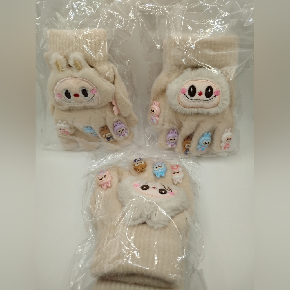 Labubu Cream Gloves Pack Of 3